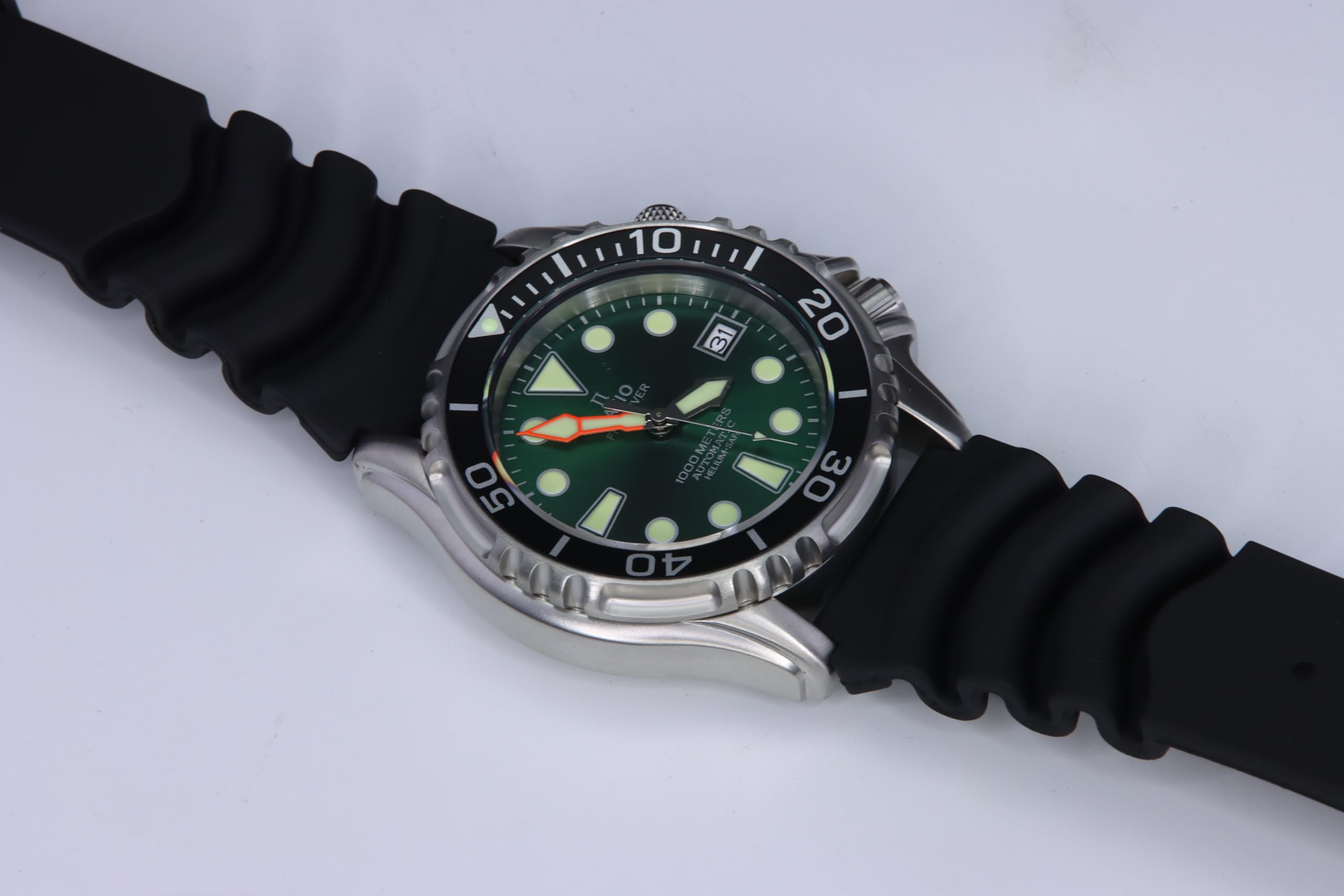 RATIO FreeDiver Helium Safe Dive Watch Stainless Steel Automatic Diver Watch 1000M Water Resistant Diving Watch for Men - Image 3