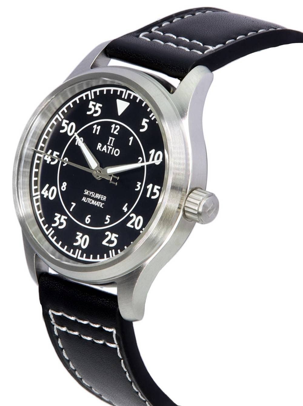 RATIO Pilot Style Watches Analog Japanese Automatic 200M Water Resistant Casual Formal Wear Watch for Men - Image 3