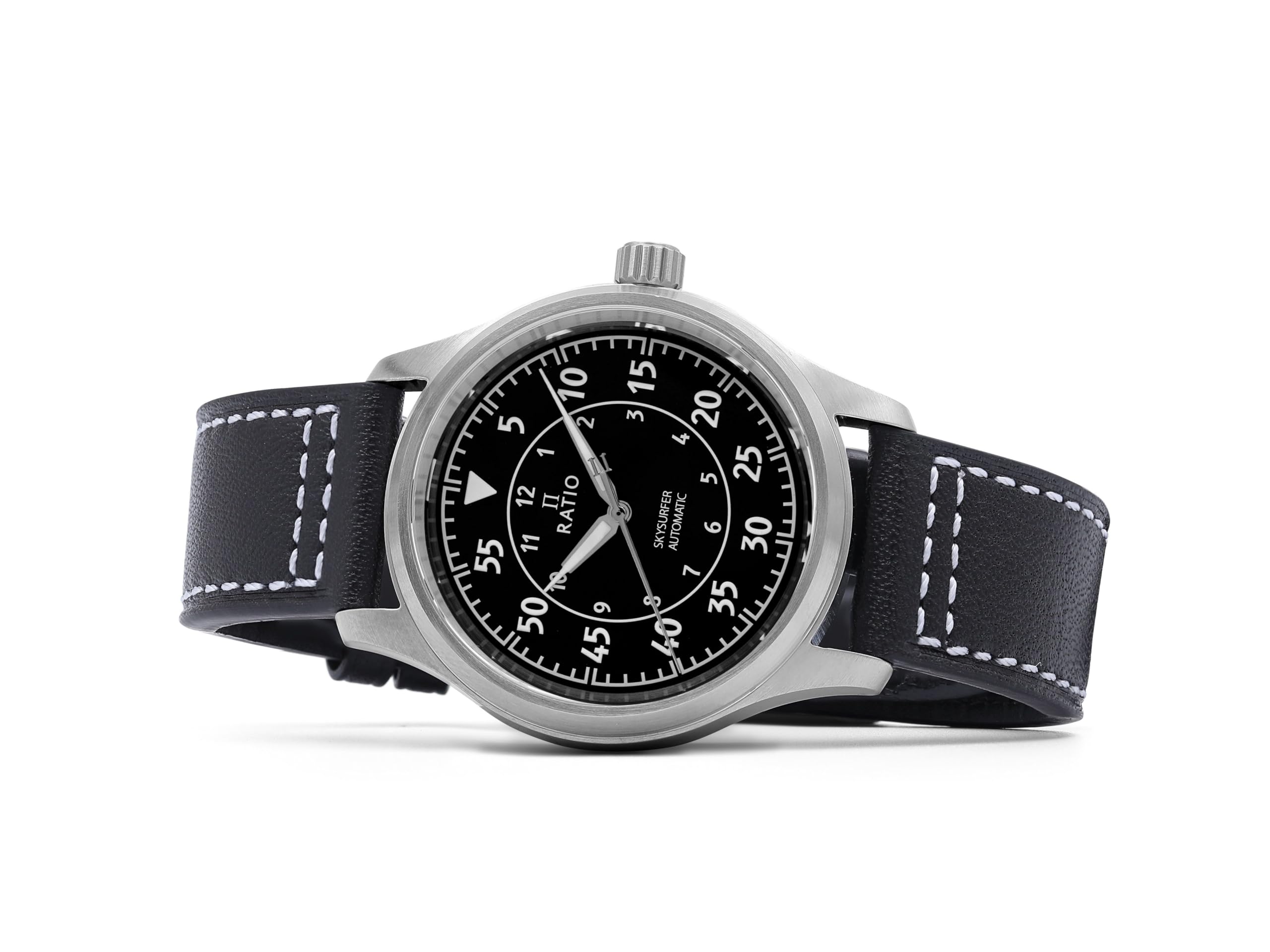 RATIO Pilot Style Watches Analog Japanese Automatic 200M Water Resistant Casual Formal Wear Watch for Men - Image 4