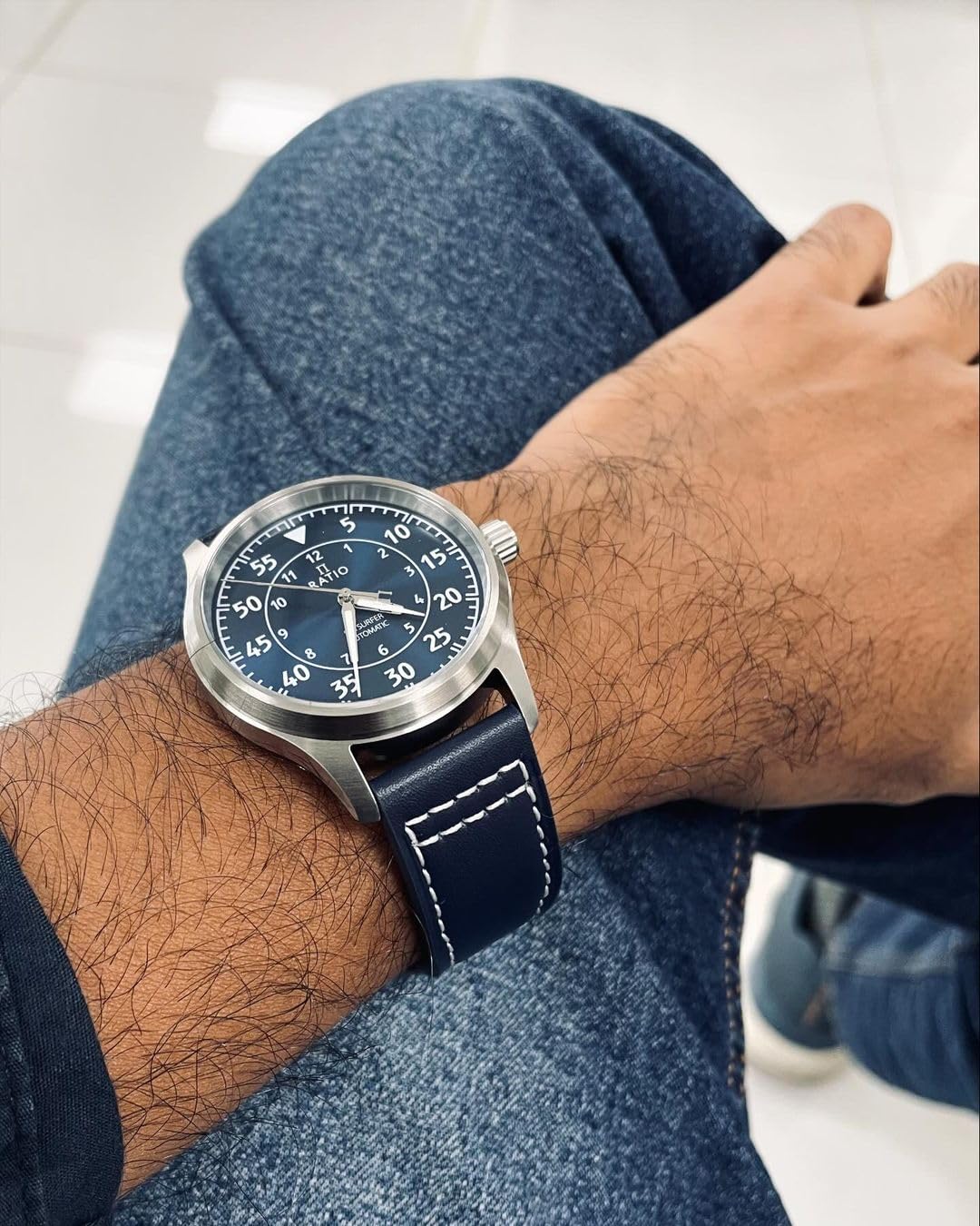 RATIO Pilot Style Watches Analog Japanese Automatic 200M Water Resistant Casual Formal Wear Watch for Men - Image 6